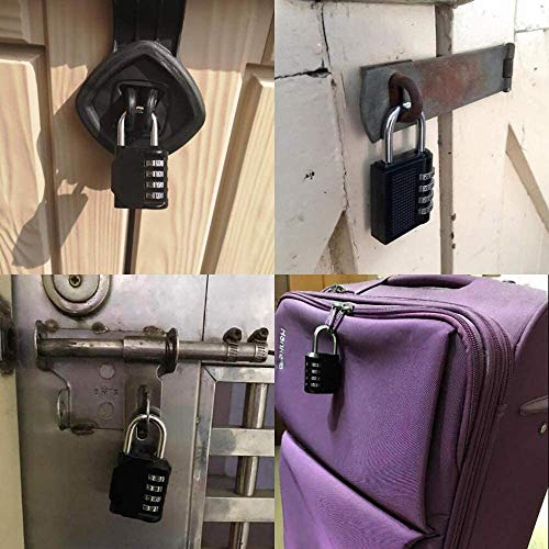 KAV - [2-Pack] 4 Digit Smooth Dial Weather Proof Combination Lock Security Proof Padlock : Combination Padlock Outdoor for Suitcases (Travel) School & Gym Locker, Outdoor, Fence, Hasp, Storage