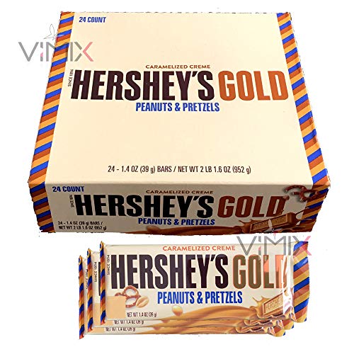 Full Box of HERSHEY'S Gold CARAMELIZED Creme BAR 39g Christmas Chocolates