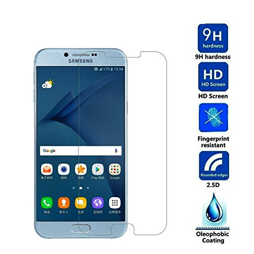 Samsung Galaxy A8 2016 Protector, Tempered Glass Protective Films Invisible Transparent Clear Protection Display Shield for Samsung Galaxy A8 2016 - (Pack of 3)