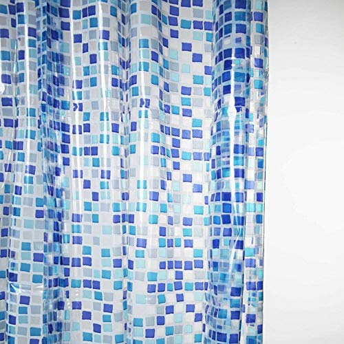 KAV KAV Waterproof Shower Curtain, Bathroom Curtain Liner Anti Mould Heavy Duty [PVC Free] [Chlorine Free] [mould Mildew Free] Curtain 180x180 - Peva ( vinyl) with hooks