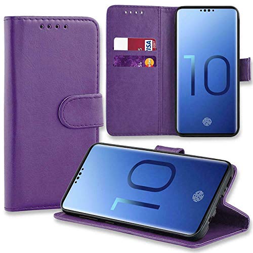 KAV - Black (faux) PU leather wallet case pouch holster protection case cover for Samsung Galaxy S10