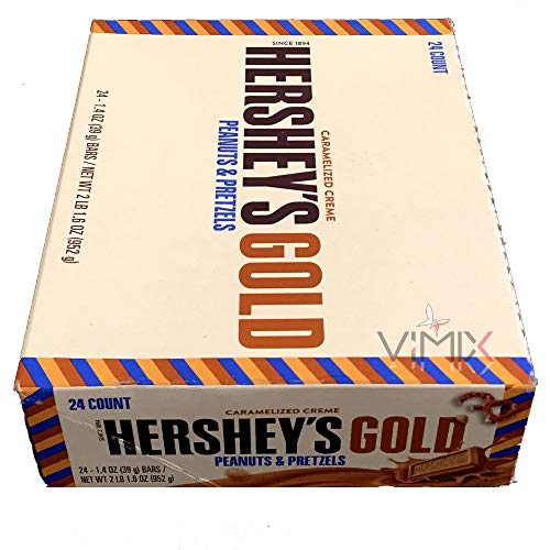 Full Box of HERSHEY'S Gold CARAMELIZED Creme BAR 39g Christmas Chocolates