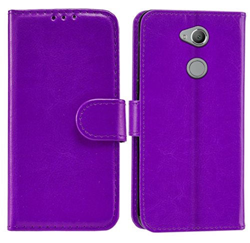 KAV Sony Xperia XA2 Case, Premium PU Leather Wallet Case Cover - Purple