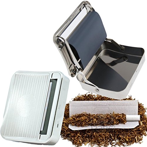 Guaranteed4Less Cigarette case with automatic cigarette rolling device, metal