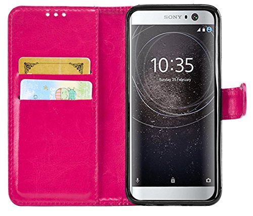 KAV Sony Xperia XA2 Case, Premium PU Leather Wallet Case Cover - Pink