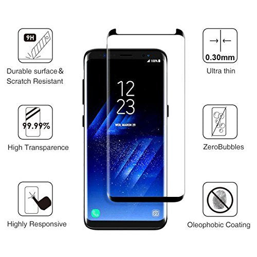 Samsung Galaxy S8 Plus Protector, Tempered Glass Protective Films Invisible Transparent Clear Protection Display Shield for Samsung Galaxy S8 Plus - (Pack of 3)