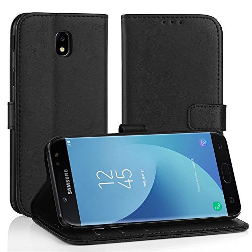 Samsung Galaxy J5 2017 Case, PU Leather Wallet Case Flip Cover with Card Slots & Stand For Samsung Galaxy J5 2017 - Black
