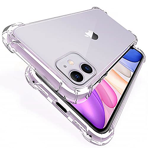 KAV Shockproof Crystal CLEAR Mobile Phone Case - Transparant Cell Phone Cover with Raised Bezels and TPU Bumper For Maximum Protection of iPhone 13 (2021)