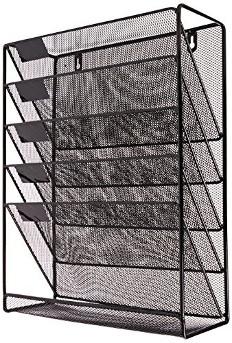 SHINE Mesh wall literature holder magazine hanging file Black- HOME/OFFICE ORGANIZER