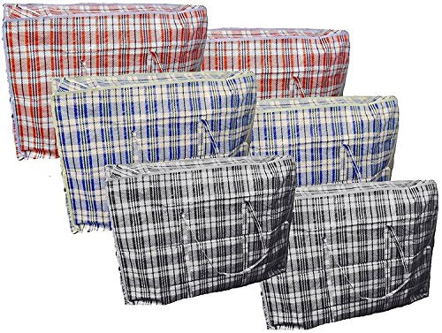 6 X LARGE STRONG LAUNDRY STORAGE SHOPPING BAG REUSABLE STORE ZIP BAGS NEW