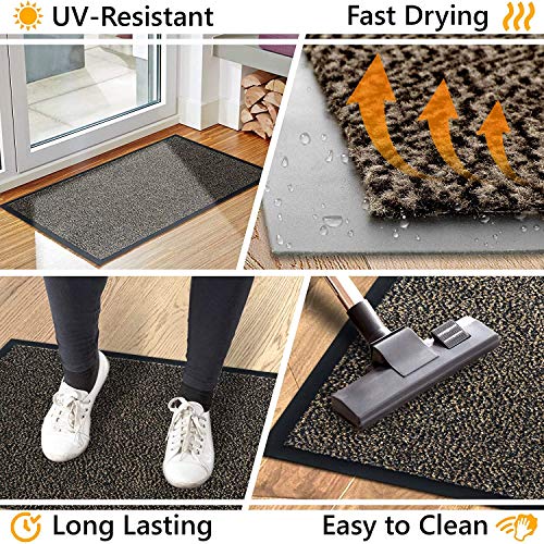 KAV Dirt Stopper Entry Door Mat - Heavy Duty Non-Slip Entrance Rug, Shoes Scraper, Hypoallergenic, Super Absorbent Carpet for Indoor and Outdoor