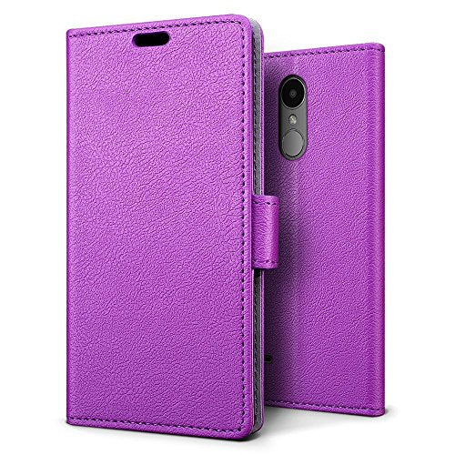 LG K4 2017, PU Leather Wallet Case Flip Cover with Card Slots & Stand For LG K4 2017 - Purple